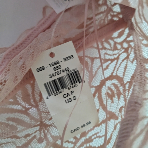 NWT aerie | Firework Lace Padded Halter Bralette in light pink - Picture 4 of 9